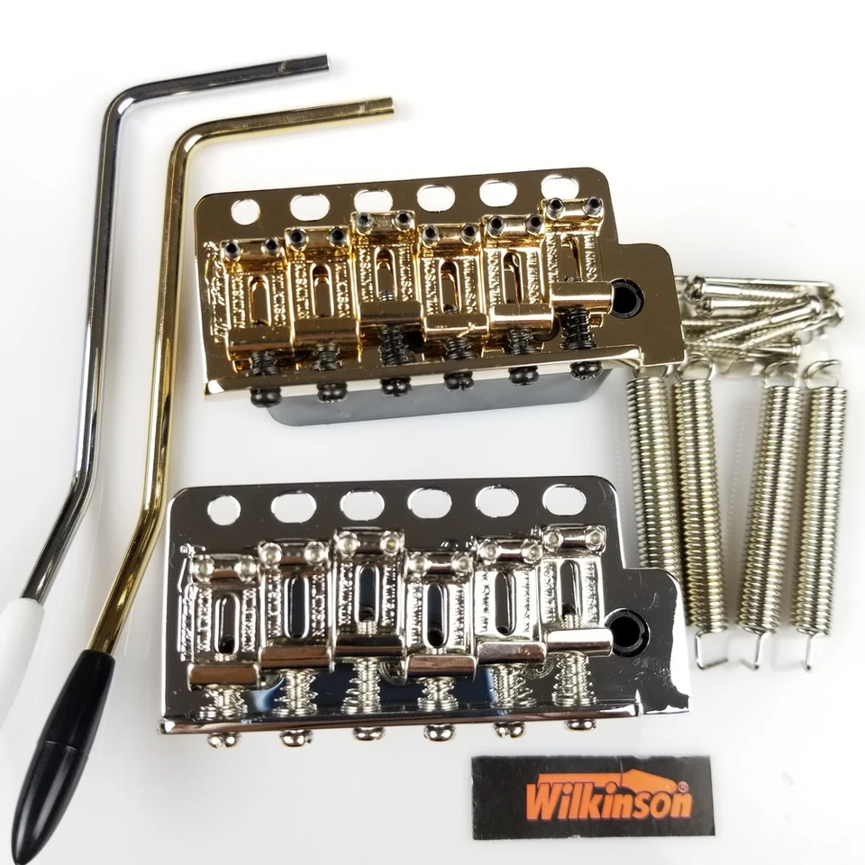 Wilkinson St Electric Guitar Tremolo System Bridge + Bent Steel Saddles WV6 Chrome Silver Gold
