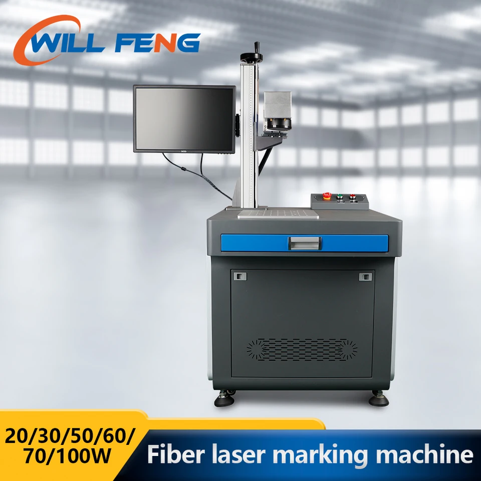 Will Feng 30W 50W Industrial Fiber Maching Maxim Max Raycus RFL-P30QS laserový zdroj s počítačom označujúcim kovové šperky oceľ
