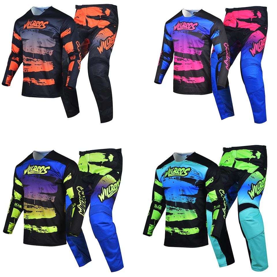 Willbros MX Set Motokross Jersey and Pants Combo Pánske dámske závodné oblečenie Mtb BMX Enduro Dirt Bike Bike Downhill Riding