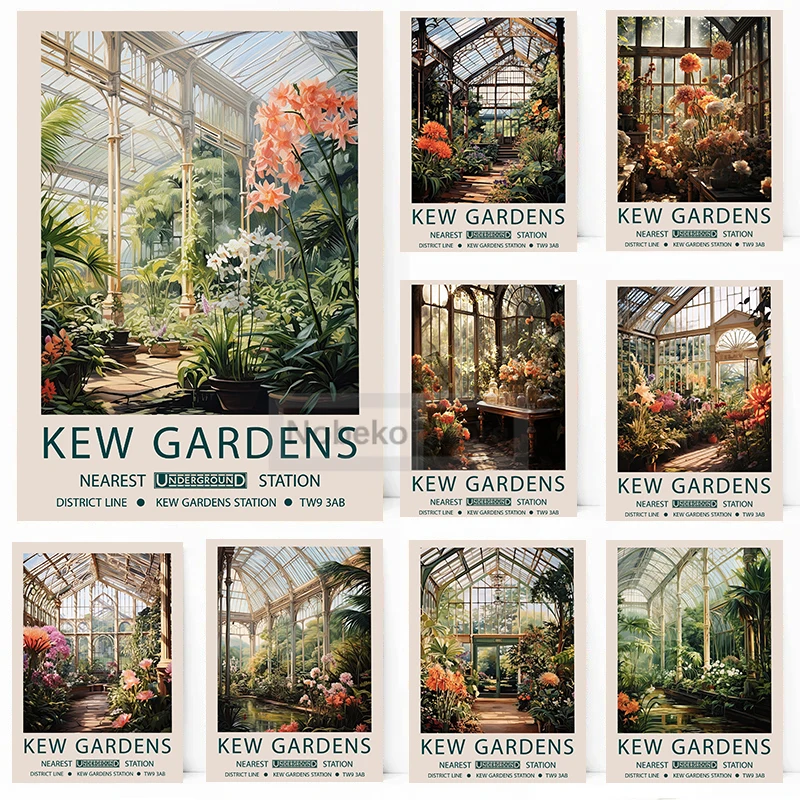 William Morris Kew Gardens Plagáty vintage kvetinové londýnske výtlačky plátno maľba nástenné umelecké obrázky domov miestnosť moderná dekorácia