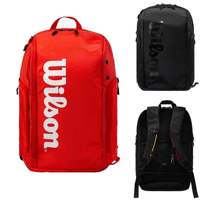 Wilson Super Tour tenis batoh Red Izolačný vrecko Minimalistické dizajn Racket Sport Dvojtónová tenisová taška Max