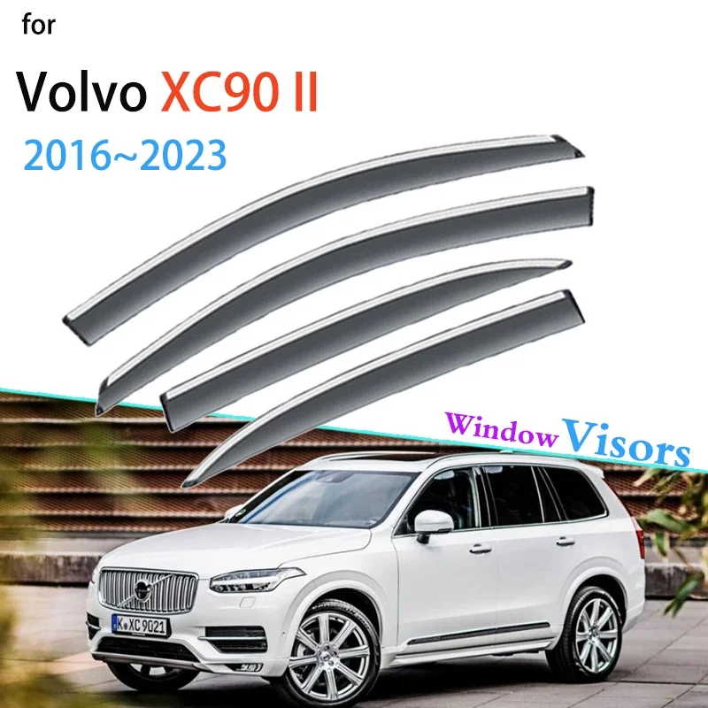 Windows Visor pre Volvo XC90 90 2 II 2016 ~ 2023 Deflektor Marksing Sun Rain Dash Dash Shade Guard