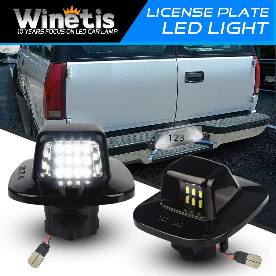 Winetis 2ks za roky 1992-1999 Chevy Chevrolet GMC Tahoe Suburban Yukon 6000K White SMD Plná LED LED ŠPZ Číslo LAMPS