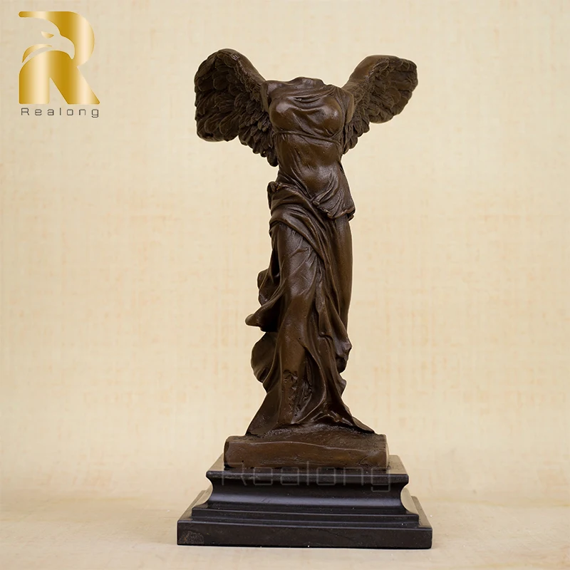 Winged Victory Bronz Sculpture Nike of Samothrace Slávna bronzová socha bohyňa bronzová figurína pre domáci dekorálny ozdoba darček