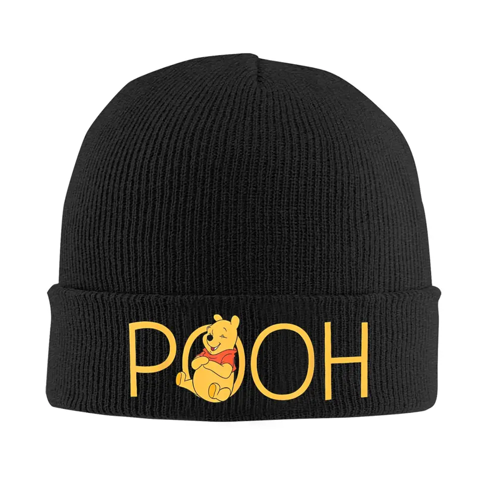Winnie the Pooh Classic Pitting pletená čiapka čiapky zimný klobúk teplý unisex príležitostný karikatúra roztomilý čiapka pre mužov