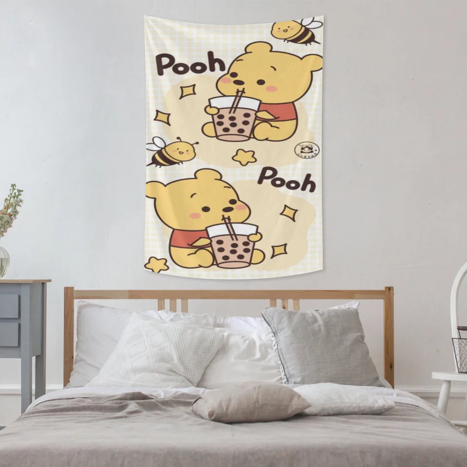 Winnie the Pú a vietor fúka gobeléry ozdoby dekorácie spálňa stena dekorácie