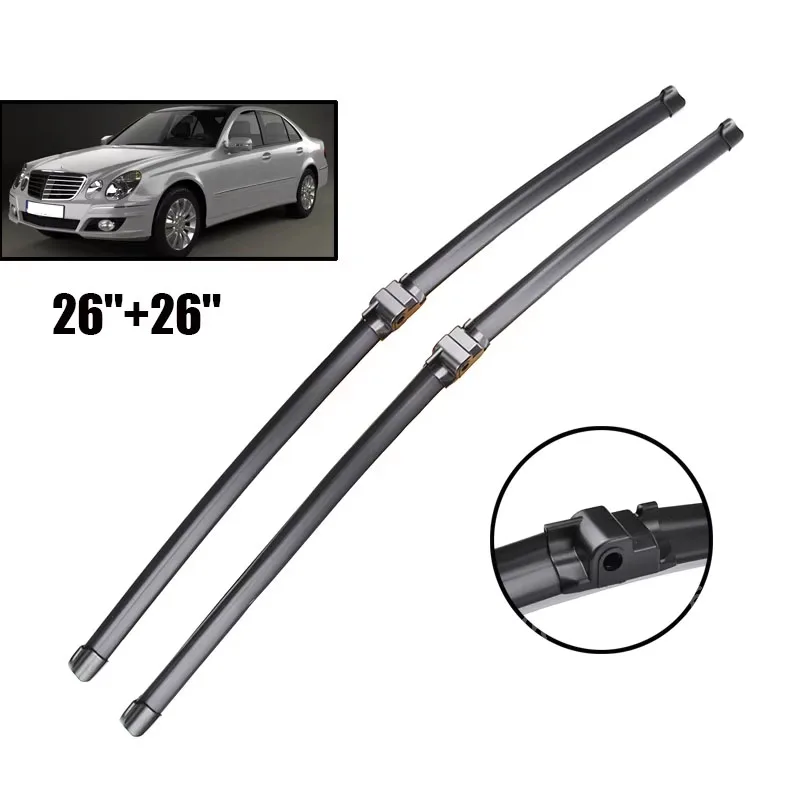 Wiper LHD & RHD čepele predného stierača pre Mercedes Benz E Class W211 S211 02 - 09 Černé sklo okna čelného skla 26 
