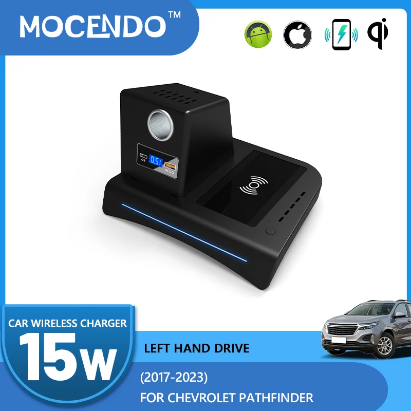 Wireless Fast Charger Car Smart Wireless nabíjanie Držiteľ telefónu pre Chevrolet Pathfinder 2017 2018 2019 2020 2021-2023 LHD