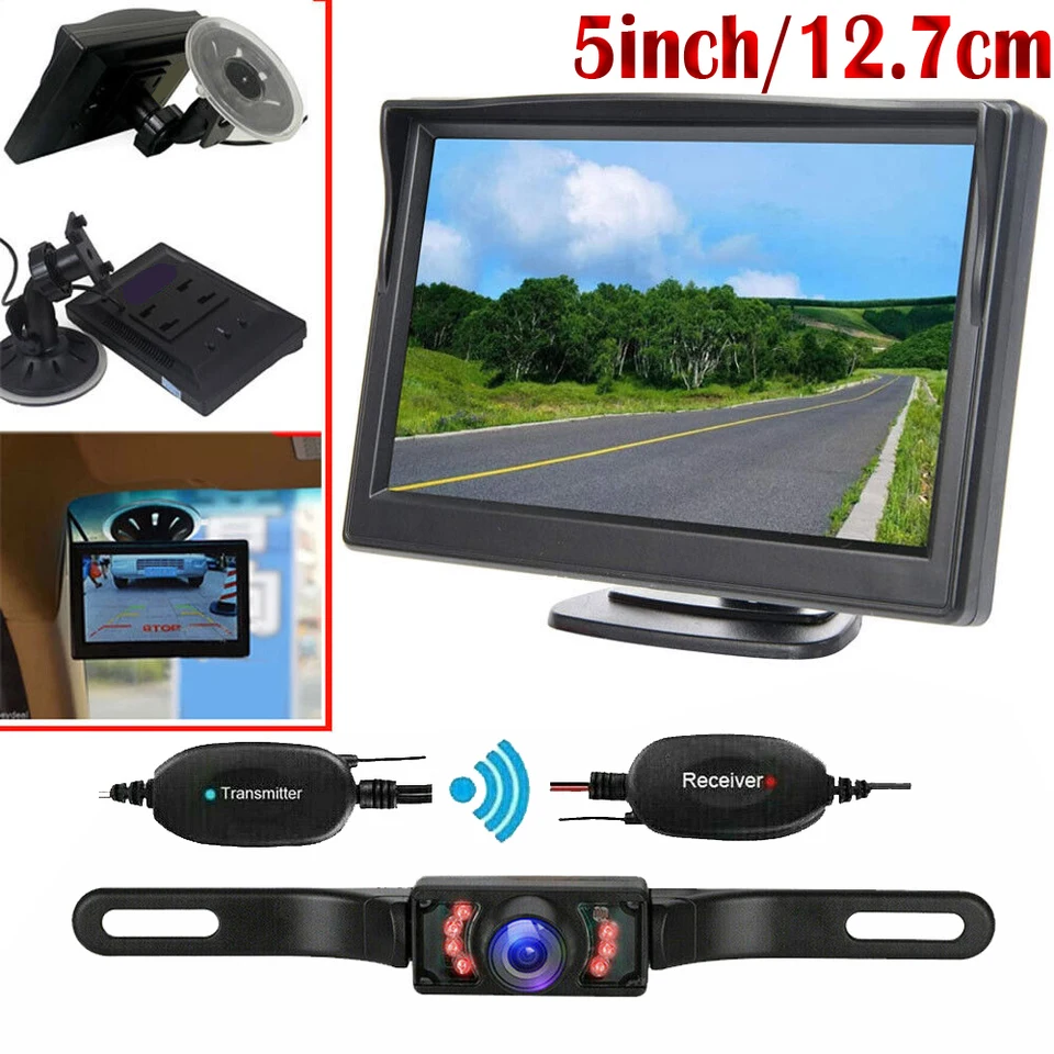 Wireless Styling 5 -palcový TFT LCD Screen Monitor Displej pre zadné zobrazenie Zobrazenie záložnej kamery TV TV Displej