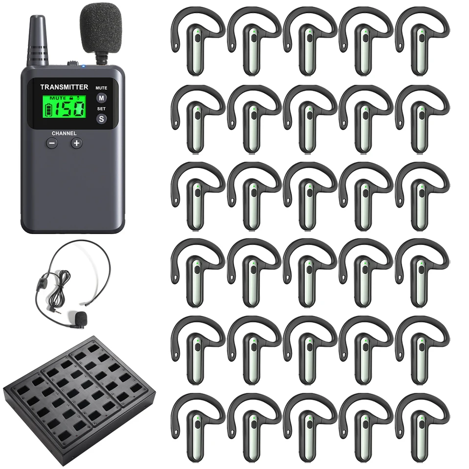 Wireless Whisper Tour Guide Systém M8 2.4G Audio Guide pre cestovný ruch navštívte výučbu výcvikového kostola preklad Preklad dlhej vytrvalosti