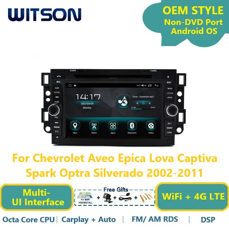 Witson Android 13 Auto Stereo pre Chevrolet Aveo Epica Lova Captiva Spark Optra Silverado 2002-2011 Car Autab Radio Navi Multimedia