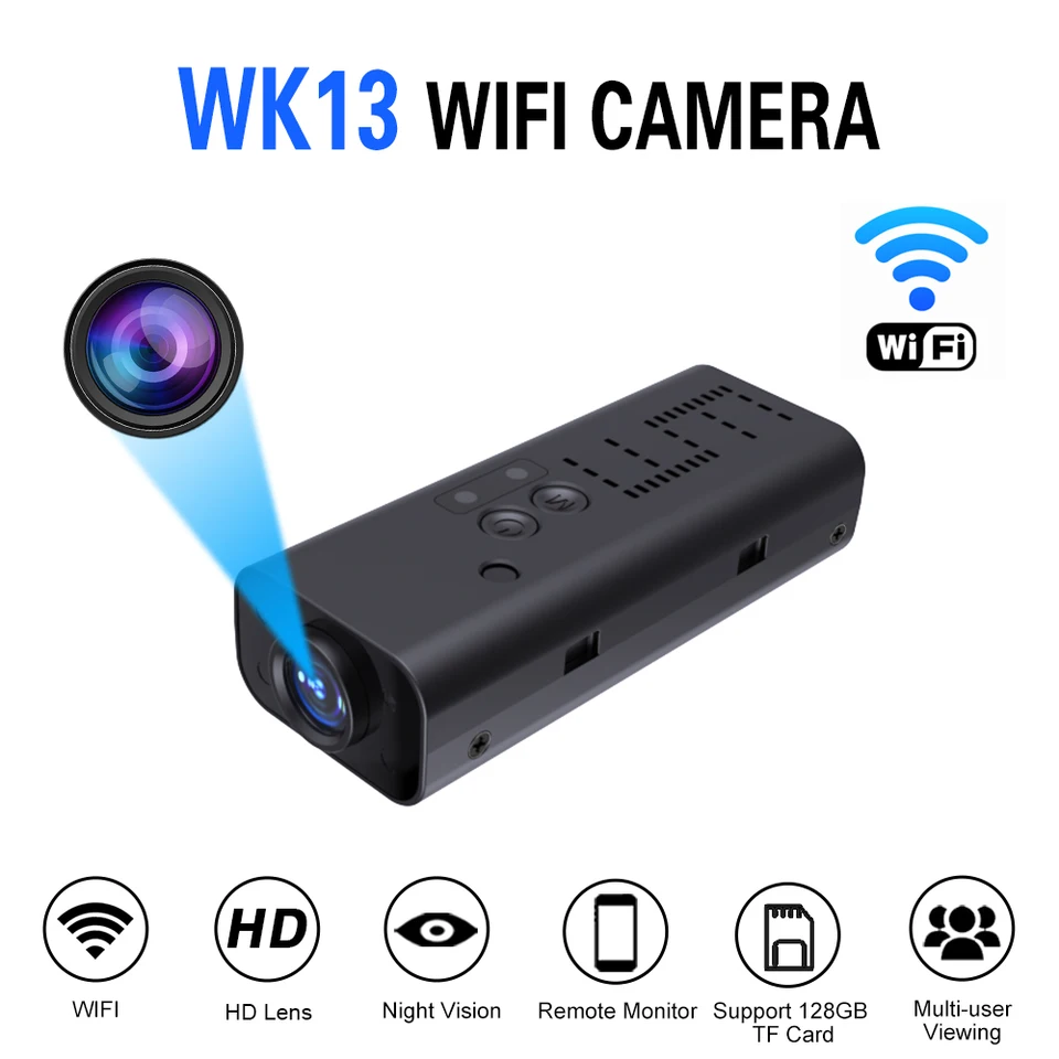 WK13 Mini WiFi Dozorná kamera Domáce bezpečnosť Indoor and Outdoor Audio Wireless HD Monitor ochrany videa