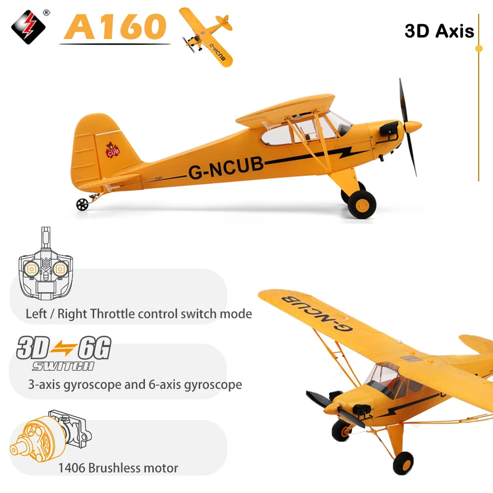 Wltoys A160 RC Lietadlo 2.4g 5 kanálového diaľkového ovládača kĺzania Elektrický 1406 Brushless Motor EPP 3D/6G Model RC Plane Outdoor Hračky