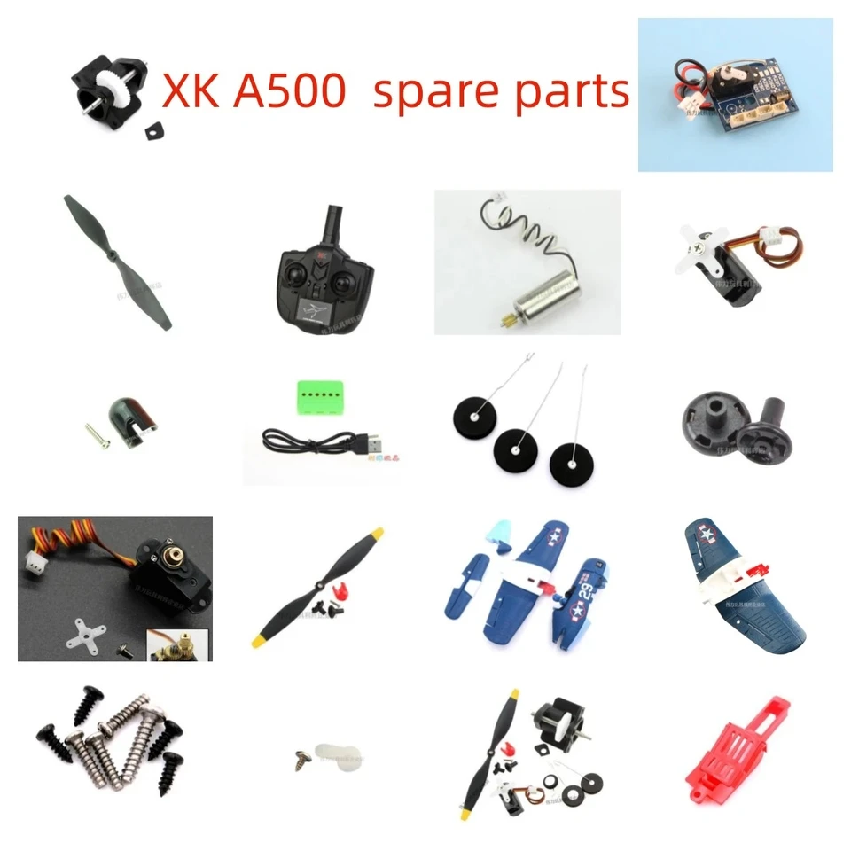 Wltoys XK A500 RC RC diaľkové riadené rovina náhradné diely Motor prevodový čepeľ diaľkové ovládacie prvky Hlavná doska rukoväť skrutkovača riadiaci motor