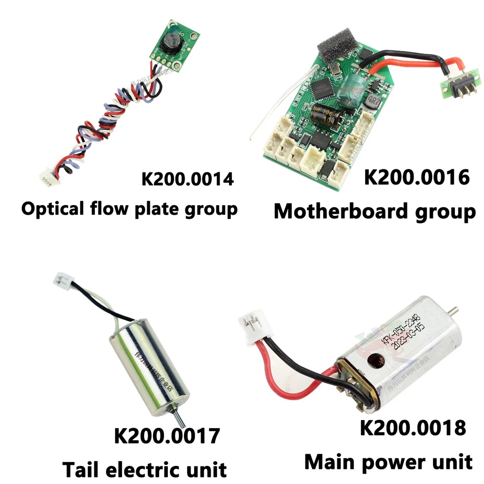 Wltoys XK K200 RC Náhradné diely Prijímajúce dosky Hlavná doska Hlavný chvost Motor Optické prietokové dosky Skupina