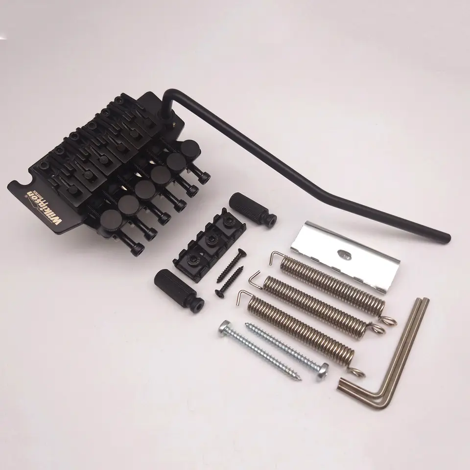 WODL1 6 String Electric Guitar Black Double Lock Tremolo Bridge 42 mm R2 pre 6 strunových elektrických gitarových prístupov