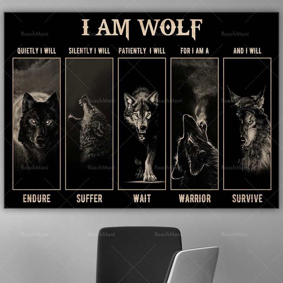 Wolf Wildlife Lovers plagát I Am Wolf Ticho