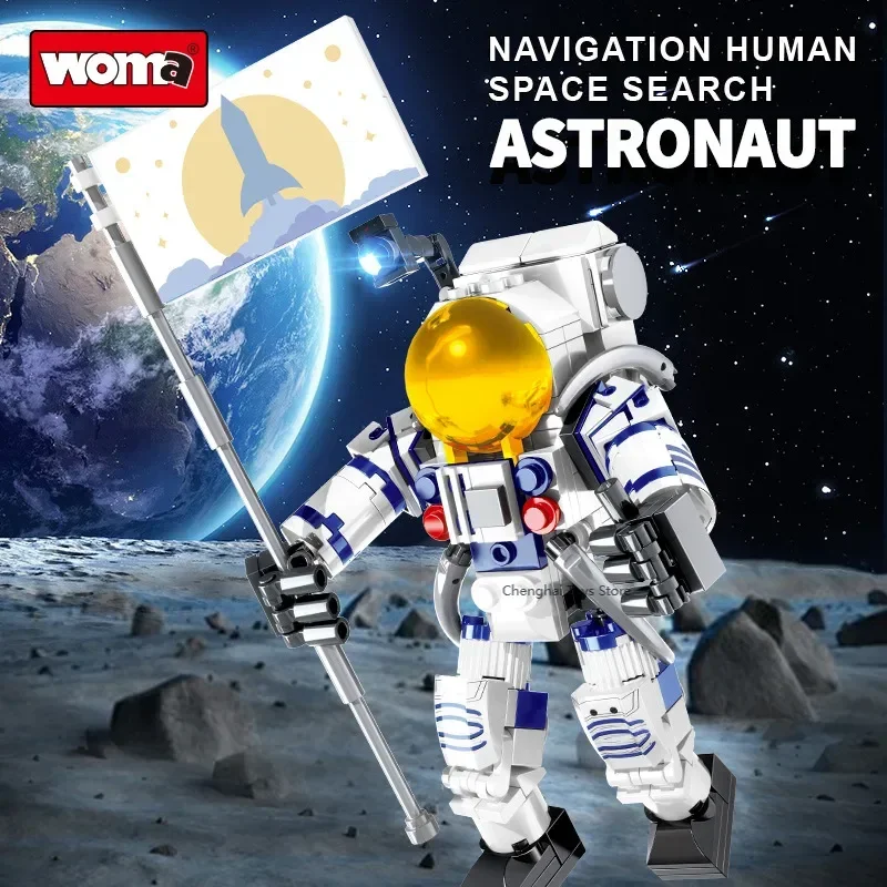 Woma Hot Predaj detských darčekov, stavebné bloky Astronaut Space Astronaut, hračky na modely lietadla, detské stavebné bloky
