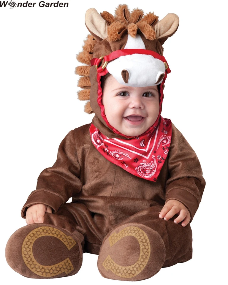Wonder Garden Kojedne batoľatá Dievčatá hnedé koňské zviera Halloween Purim Holiday Costy