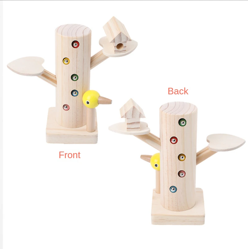 Woodpecker Catch Worms Game Magnetické 3D puzzle Drevené hračky KIDE Vzdelávacie hračky pre deti pre deti darček pre deti