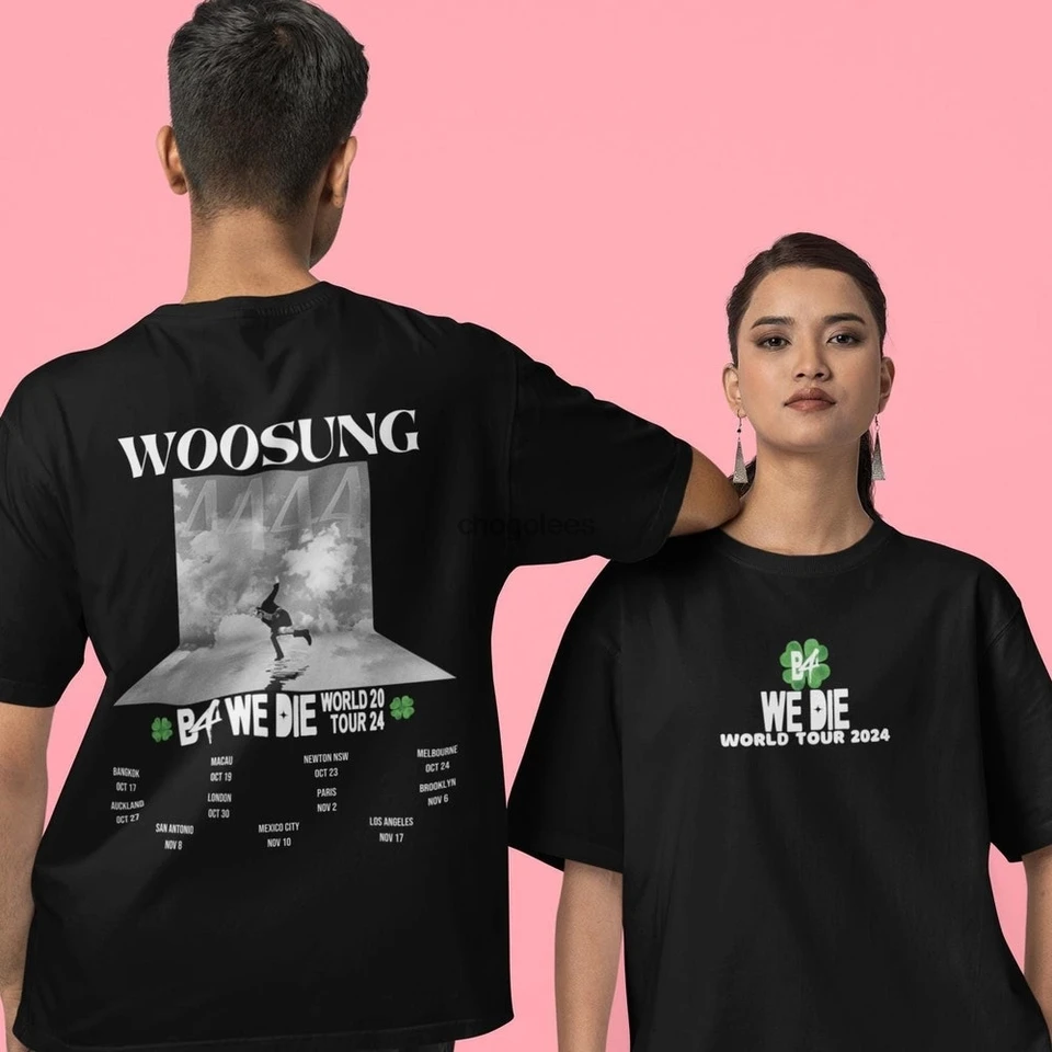 Woosung B4 We Die World Tour Tour Kpop Concert Mikina Mikina Fanmade Clover 4444 Inšpirovaný darček pre kapucňu pre jej čiernu ružu woosung f