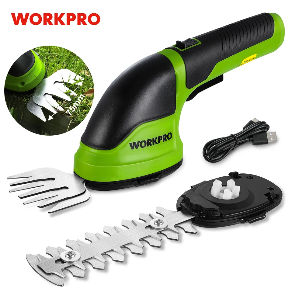 WorkPro 7.2V/3,6V Hedge Trimmer Electric Trimmer 2 In Admadless Grass Rehargetable Garden Lesmers Nástroj na strihanie trávnych nožníc