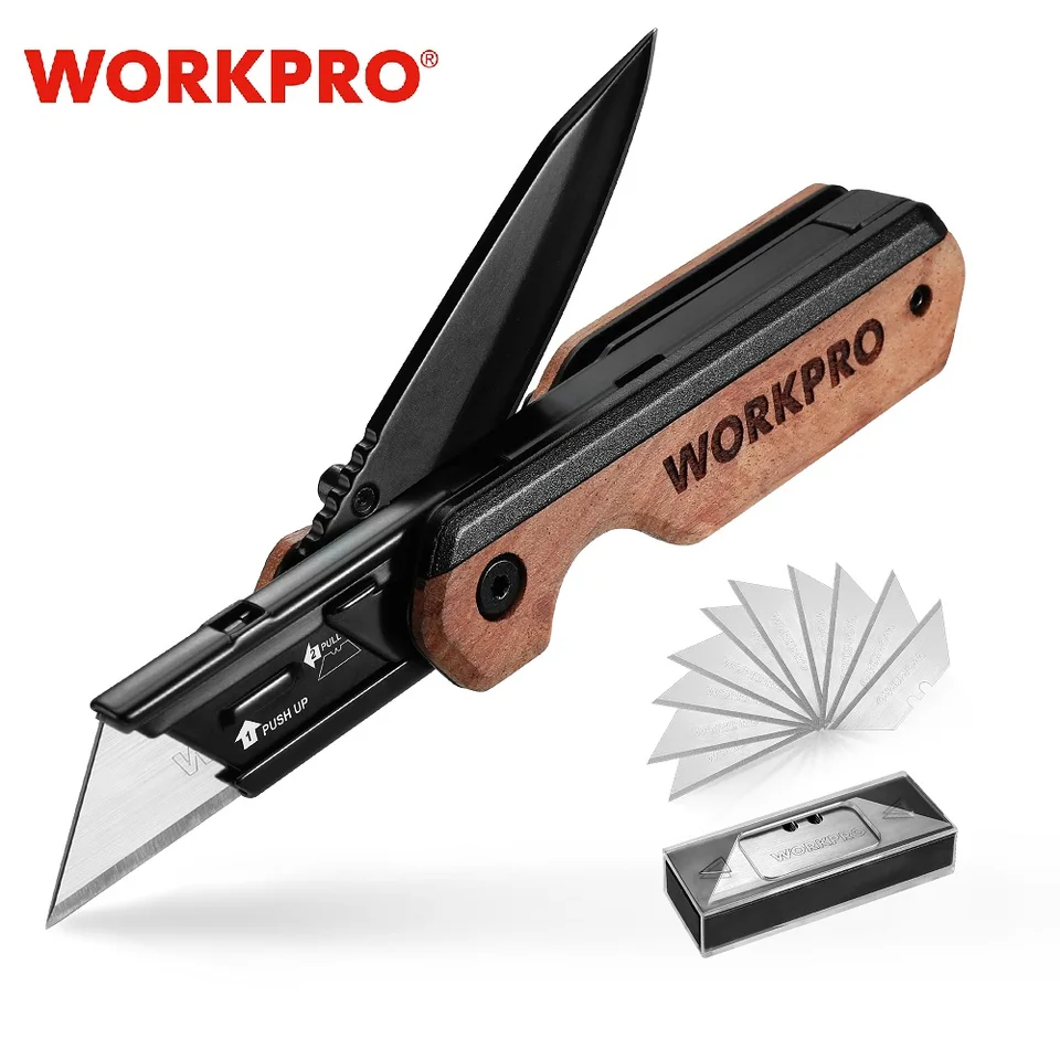 WorkPro Multifunkcia skladacieho noža Prenosný vreckový nôž elektrikárov úžitkový nôž s lopatkami 10ks