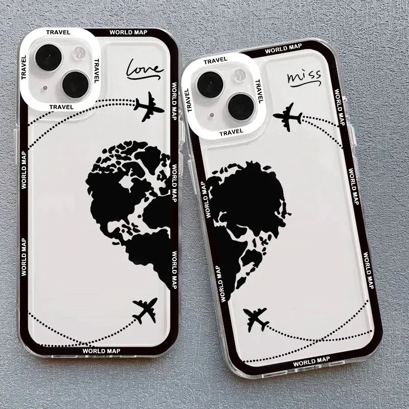 World Map Cestovné lietadlá Puzdro pre telefón pre Xiaomi Redmi Poznámka 13 Pro Plus 12 12S 11 10 9 8 Pro 7 Redmi 13C 12C 10 10C 4G 5G