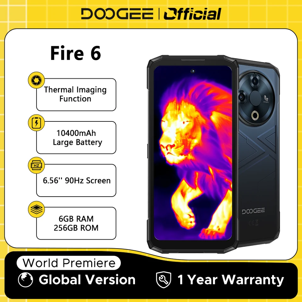 World Premiere Doogee Fire 6 Rugged Phone 6,56 