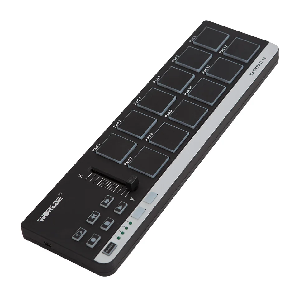 Worlde Easypad.12 Prenosný mini ovládač USB 12 Drum Pad Midi Plug and Play kábel USB 2.0