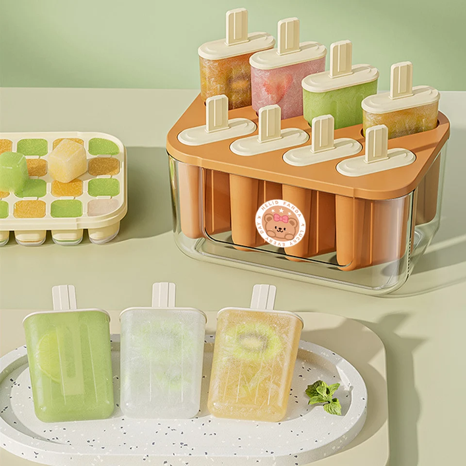 WorthBuy 8 jamková plesňa ľadovej zmrzliny pre deti domáca zmrzlina Form Food Grade Ice Lolly Mold kuchy