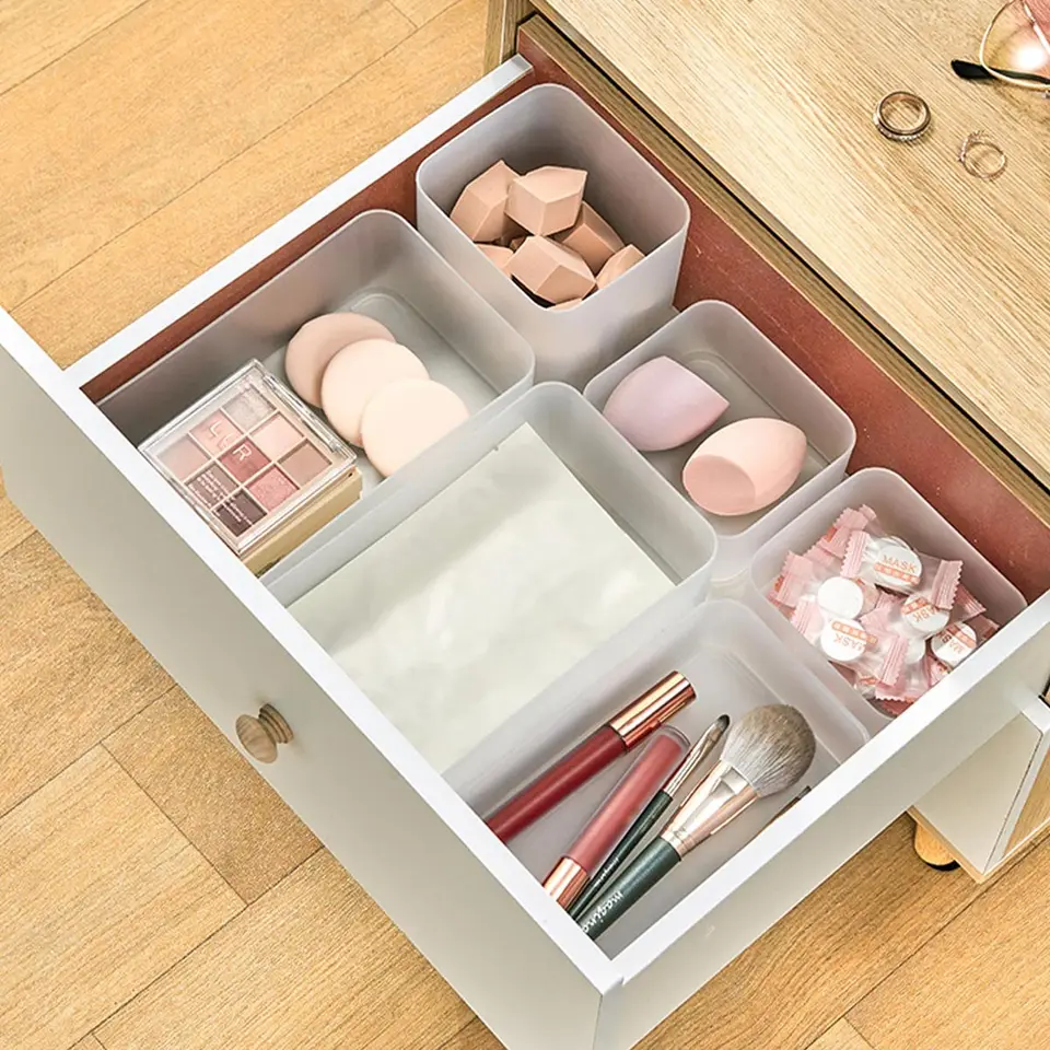 WorthBuy Cosmetics Storage Box Spálňa Zásuvka na organizátor make -up kefy Skladovacie boxy stolové počítače Sundries Organizátori