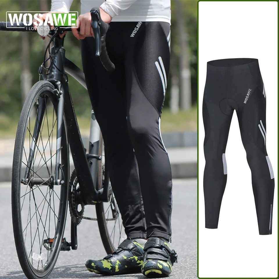 Wosawe cyklistické nohavice Muži z kopca bicykle dlhé nohavice MTB Road Bike nohavice Vonkajšie športové gél Cushion Mountain Bike Sterpants
