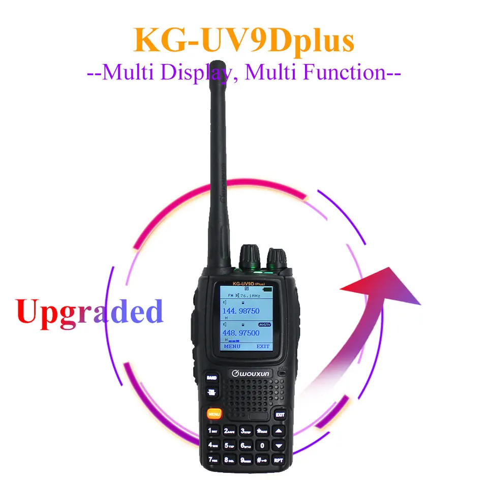 Wouxun Kg-Uv9d Plus Walkietalkie Multi Bands Kg-Uv9Dplus Radio Station 76-174/230-250/350-512/700-985 MHz FM Transceiver