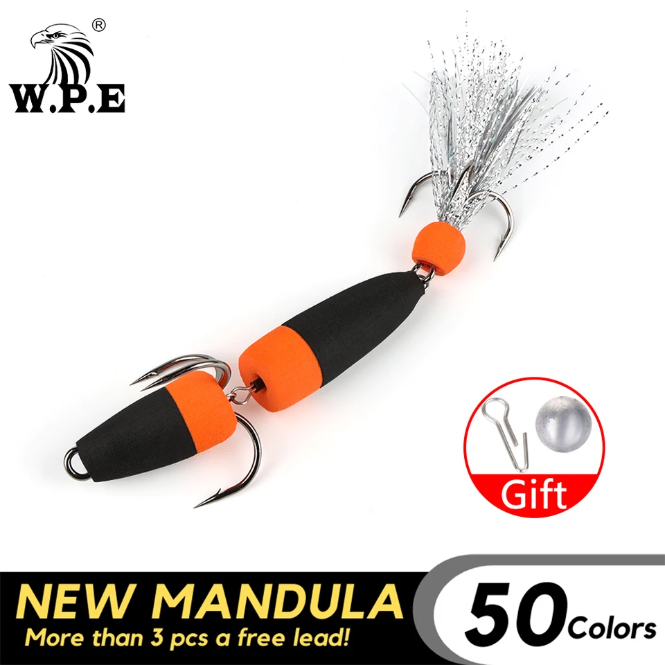 WPE úplne nová nová manula Veľkosť l 1 PCS rybárska návnada plavky 50Color Bass Lure Hmyz návnad