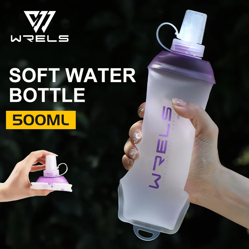 WRELS Sport Fľaša s vodou Softing skladacie skladanie TPU Soft Flask Vodná taška Svetlo BPA ZADARMO OUTDORÁL ŠPORTOVÁ FITNIST