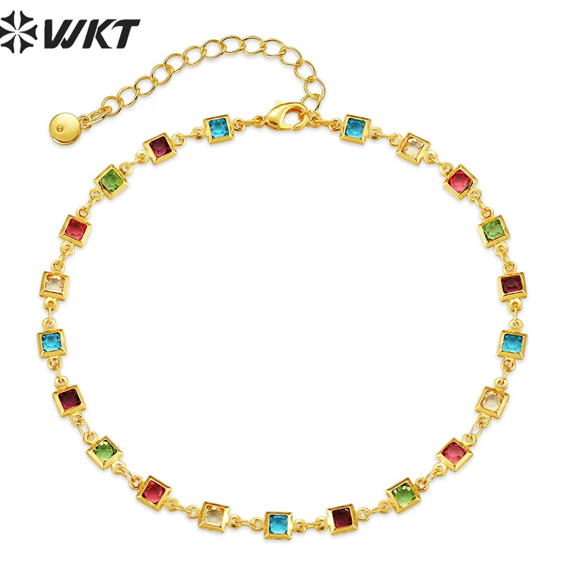WT-MB125 WKT 2023 Elegantný štýl kubický náramok zirkon