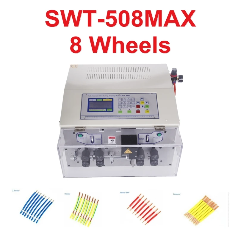 WT508max-8 kolesá odlúpanie na odrezanie stroja pre počítač automatické stripovanie drôtov 0,3 až 25 mm2 800W