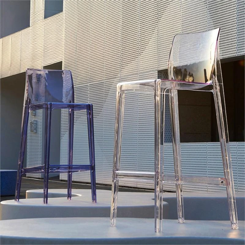 Wuli akrylová priehľadná barová stolička Domácnosť High Stool Moderná a jednoduchá vysoká stolica Nordic Style Plastic Crystal Bar stolička 2024