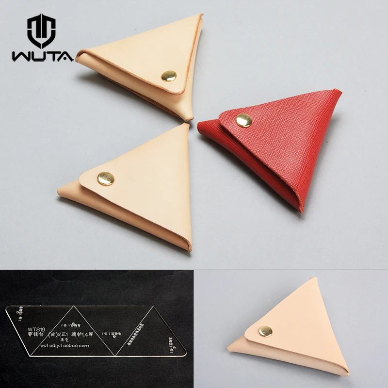 Wuta 897 Unisex Coin Peňaženka Kraft Paper Leather šablóna, kožená remeselná remeselnícky vzor kresby mince Model kabelky
