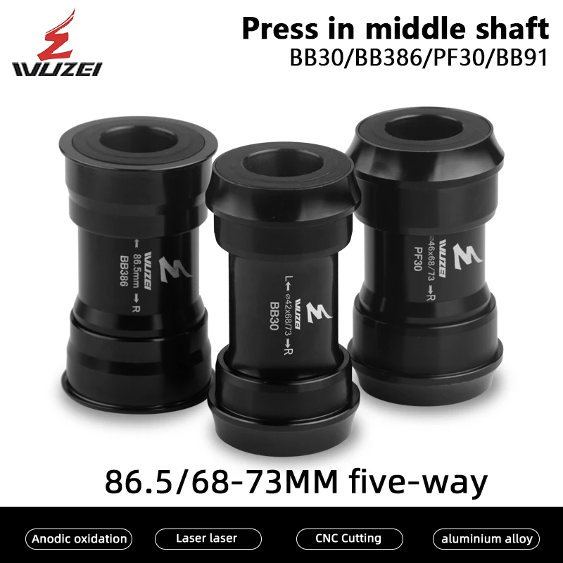 Wuzei Utesnené ložisko BB30 BB91 PF30 DUB 24/29 mm MTB Mountain Road Bicycle Press-in Nedore spodnej držiaku BB pre SRAM pre SRAM