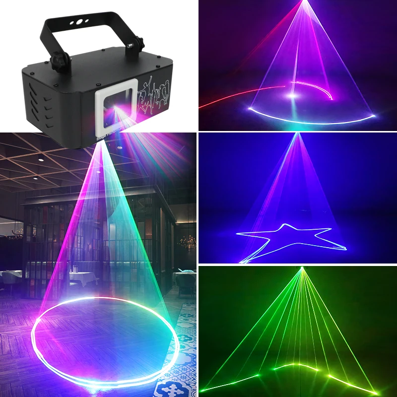 Wuzstar Nový 500MW Power Beam Party Light RGB Full Color Animation Projection Light DMX-512 Controller DJ Stage Lighting