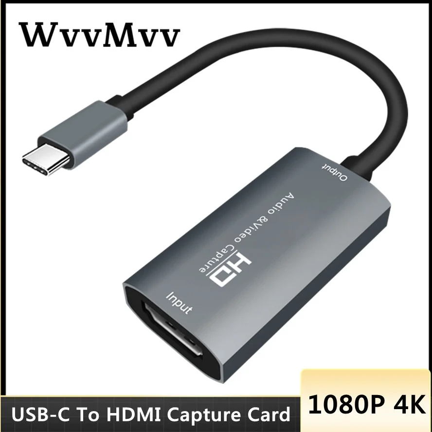 WVVMVV 1080p HDMI na USB-C Video Capture Card HD Typ C až HD-MI Video Capture Board Game Record Live Stream Broadcast