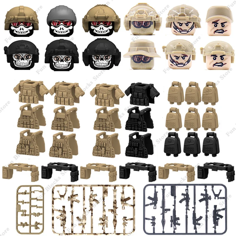 WW2 Ghost Commando Special Forces Building Blocks Blocks Soldier Figures vojenských zbraní zbraň vesty tehly doplnky pre deti hračky