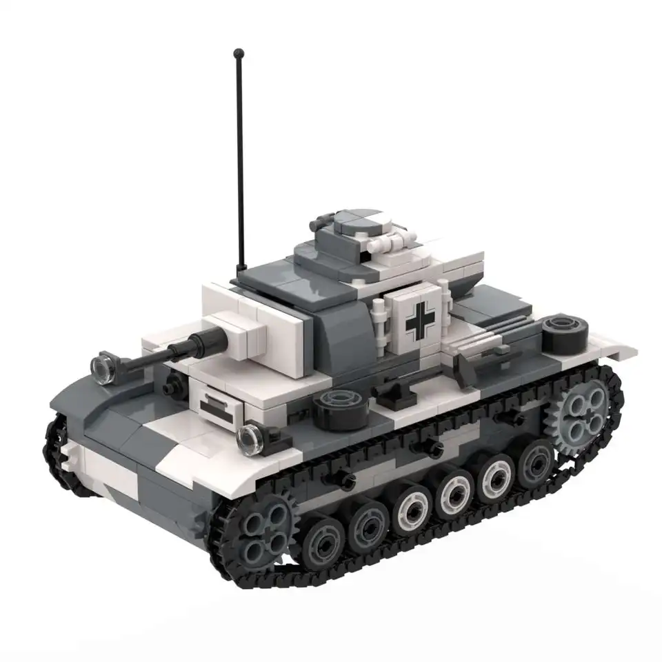 WW2 Panzer III AUSF H Nemecká armáda Zimná maskovacia maska ​​stredne