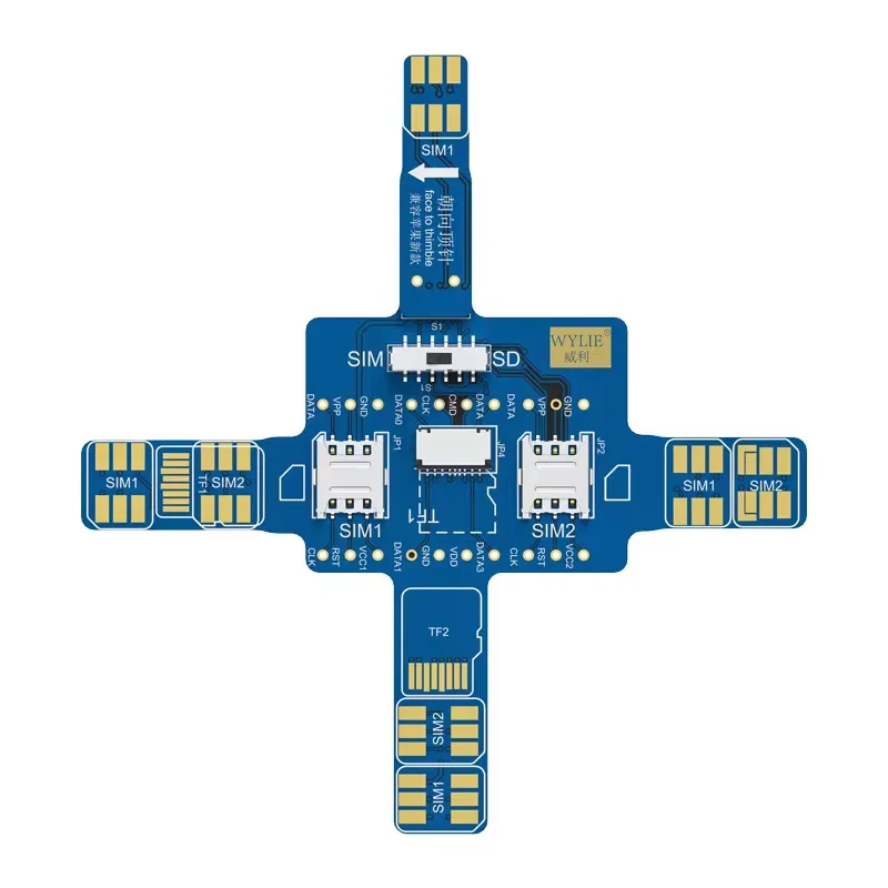 Wylie SIM smartphone Signal Universal Testova doska Single a Dual Card Detection SD Detekcia karty SD pre iPhone Huawei Android