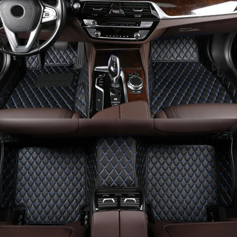Wzbwzx 5D vlastné diamantové kožené podlahové rohože pre džíp všetky modely Renegade Compass Cherokee Patriot Wrangler Auto doplnky