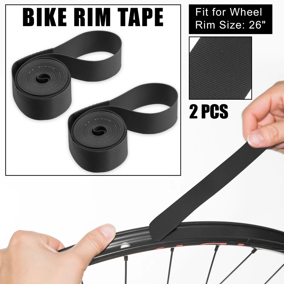 X Automaux 26inch 700c 27inch Bicykel Bicykel koleso ráfika Rim Tape Tape Liner Ochrana Band Band PVC Black Pair