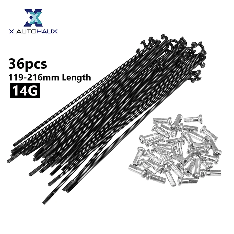 X Automaux 36ks 14g j ohyb bicyklov oceľové lúče 119 mm 125 mm 136 mm 138 mm 141 mm 144 mm 153 mm 158 mm 169m cyklus s bradavkami s bradavkami