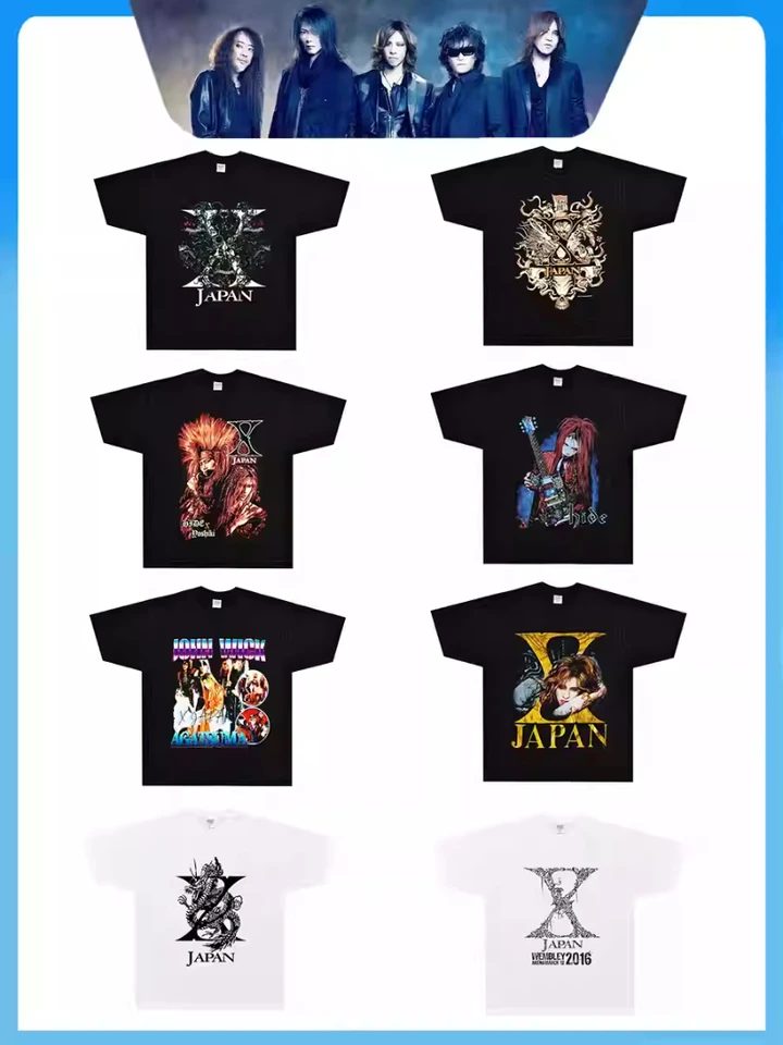 X Japonsko Tlačené tričko Men ženy bavlnené hip hopové nadmerné tričko s krátkym rukávom tričko Streetwear Tops Tee